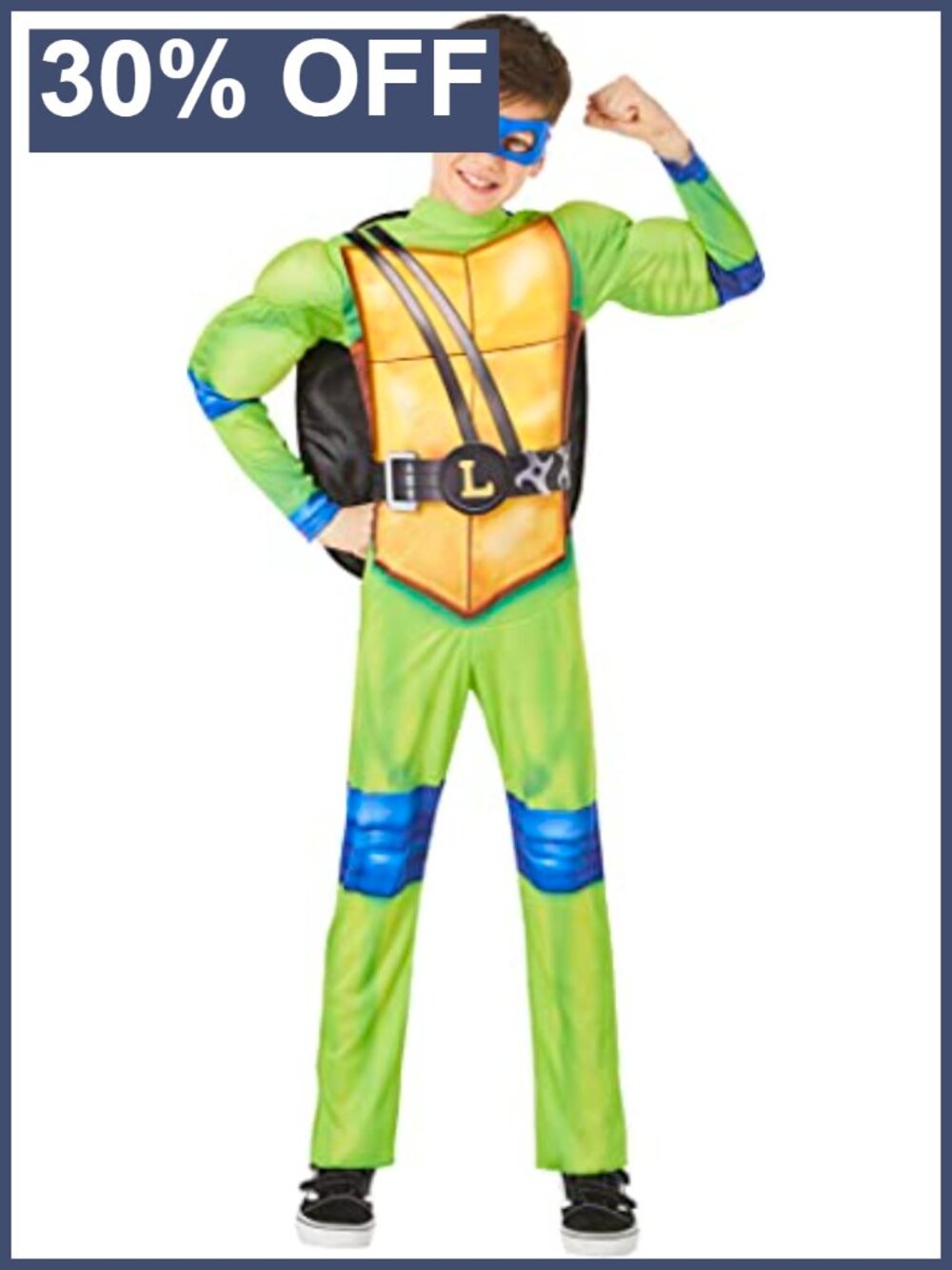 Leonardo Teenage Mutant Ninja Turtles Boys Costume Jumpsuit Shell Mask Dress Up